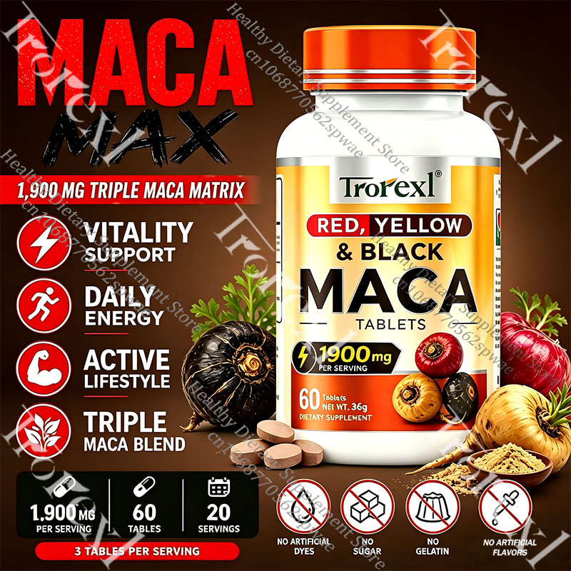 Herbal Supplement - Natuurlijke Maca-worteltabletten - Ondersteunt vitaliteit en
