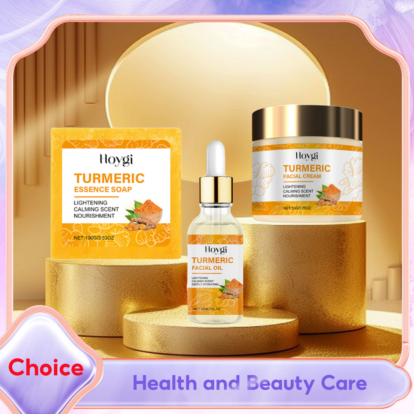 Turmeric - Kurkuma Huidverzorging Set Lichaamszeep Anti Acne